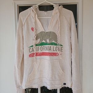 Techstyles California love Beige/Cream Hoodie Size Medium.